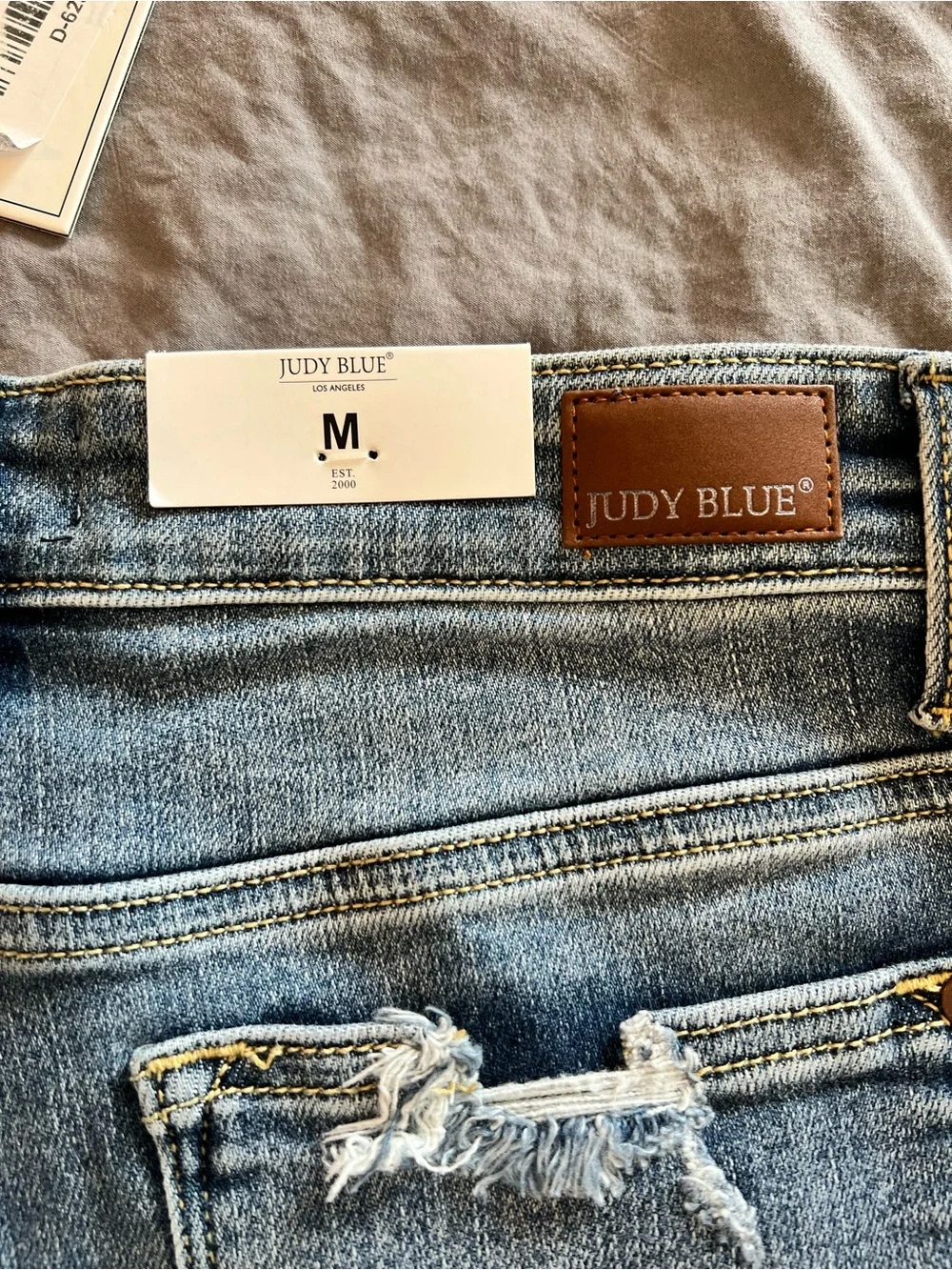 Judy Blue 🩵Mid Rise 🩵Distressed Blue Denim Women’s Shorts - Picture 6 of 6